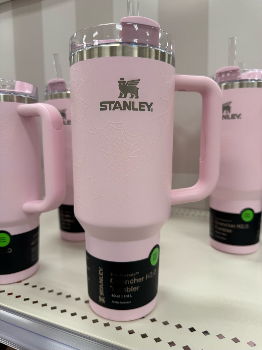 NWT  Stanley Pink Insulated Quencher Mug with Handle Halloween Edition🕸️